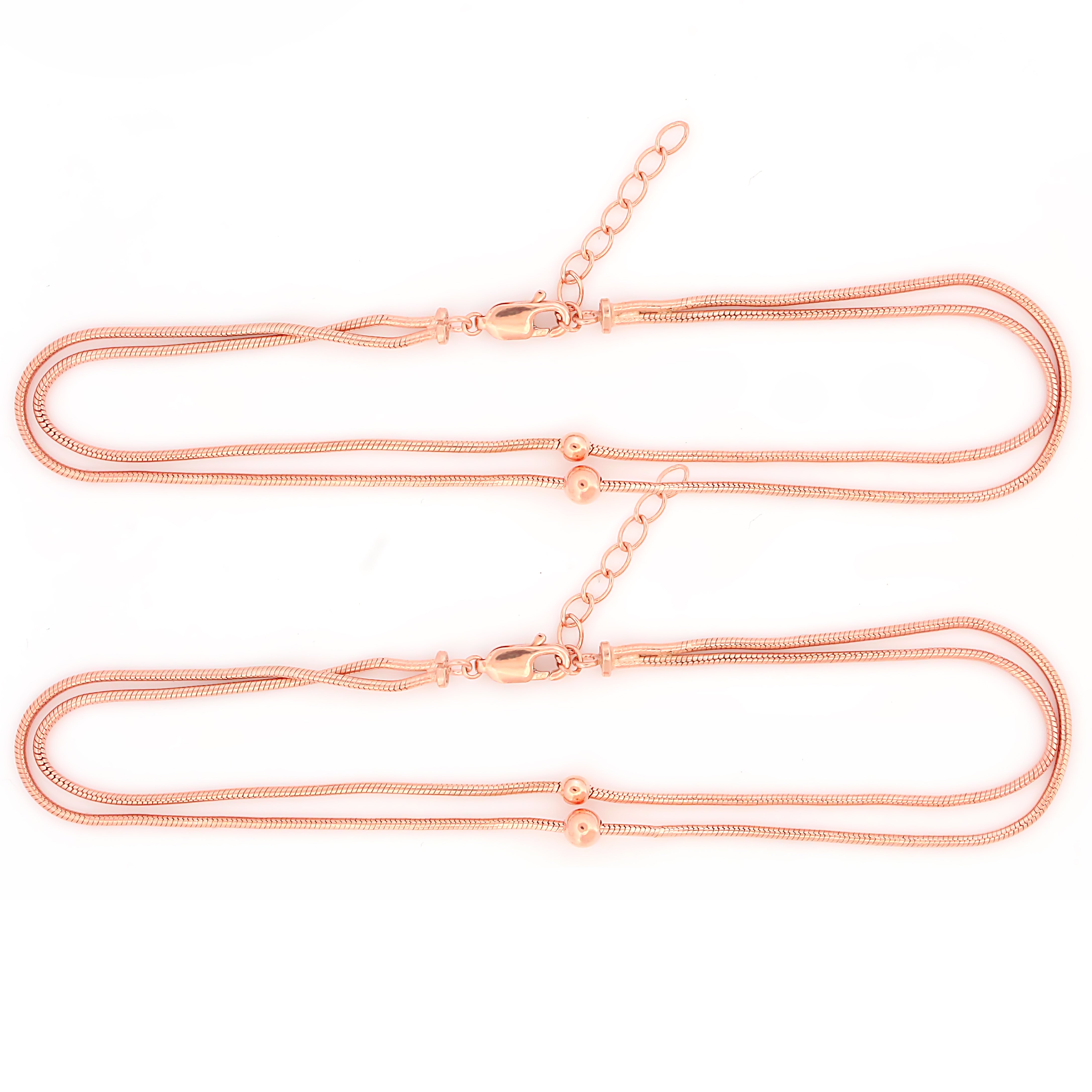 Anklet rose gold plated Silver Anklet for Women